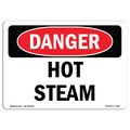 Signmission OSHA Danger Sign, Hot Steam, 14in X 10in Aluminum, 14" W, 10" H, Landscape, Hot Steam OS-DS-A-1014-L-1844